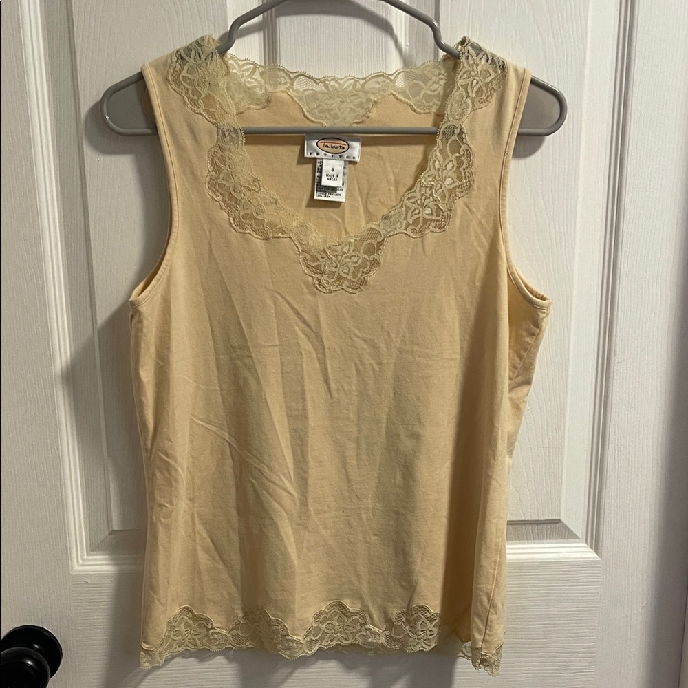 Talbots Cream Lace Trim Camisole